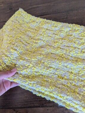 Yellow and Beige Knitted Infinity Scarf